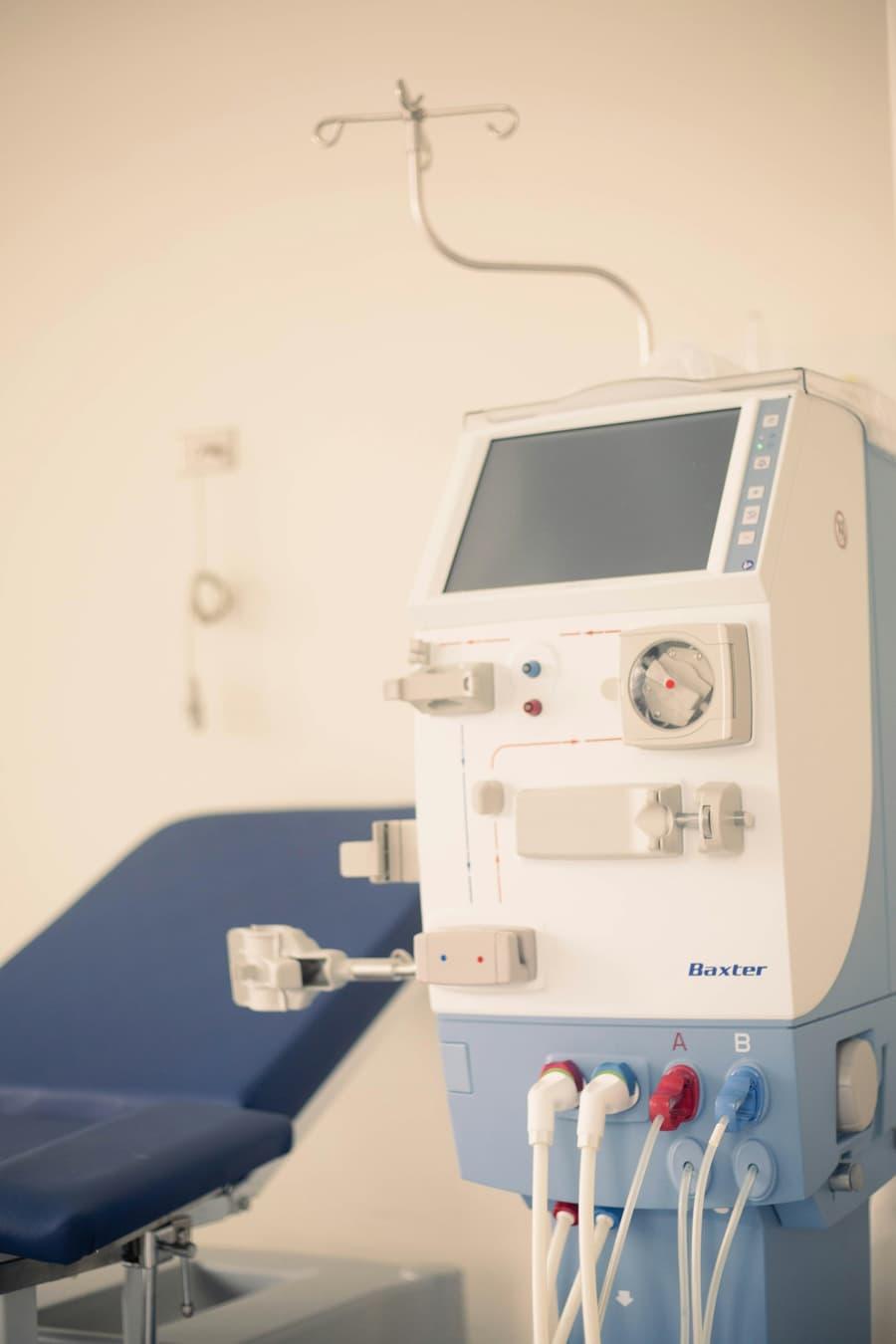 Dialysis machine in a clinical treatment room